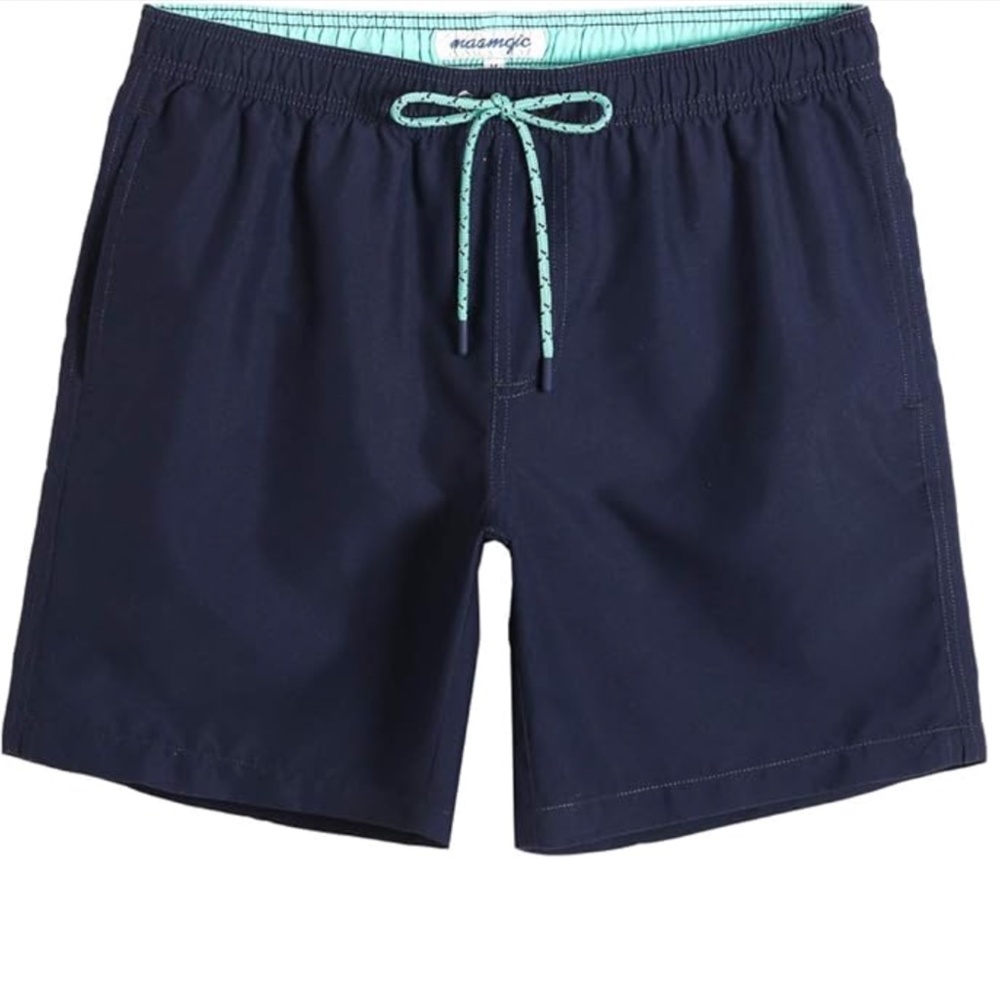 NWOT Maamgic Men's Swim Trunks 7" Navy Teal